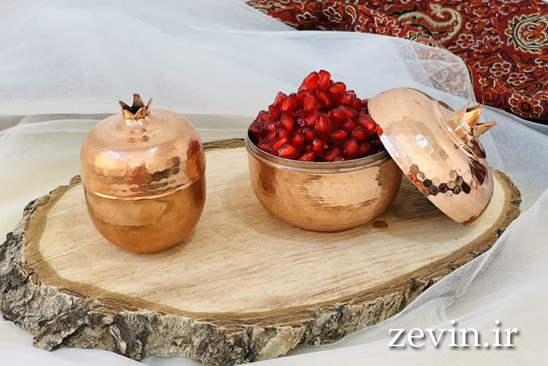 قندان طرح انار مسی